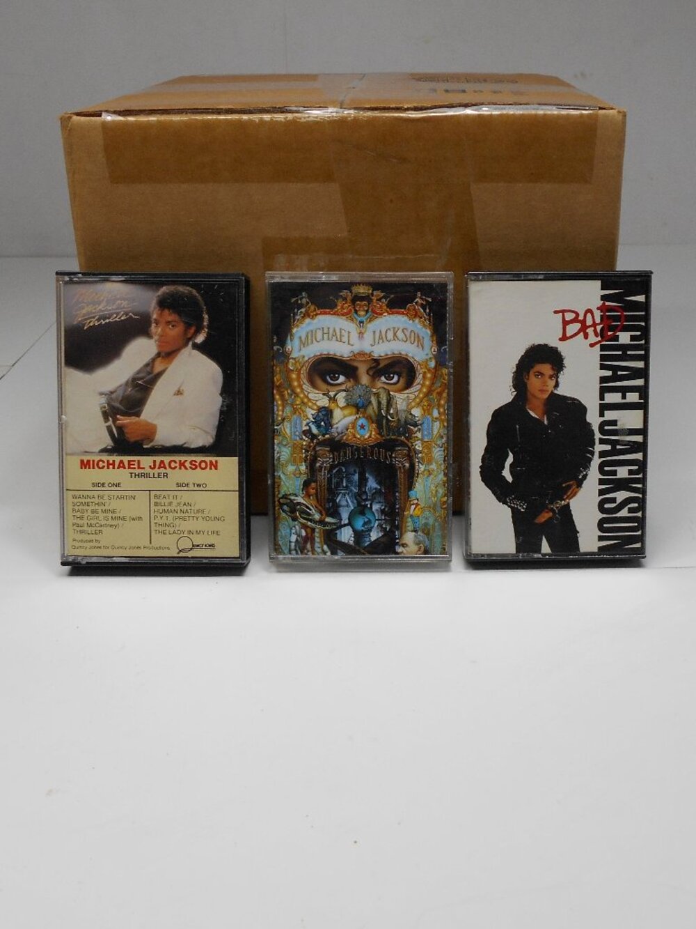 3 Michael Jackson Audio Cassette Tapes Thriller 1982, Bad 1987, & Dangerous 1991